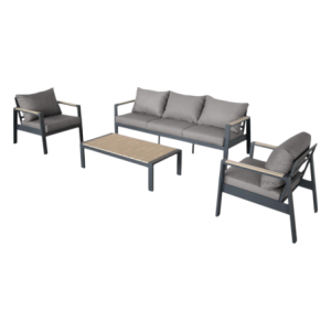 Zoom Set Sofa Cartagena 5 Posti Colore Grigio + Polywood