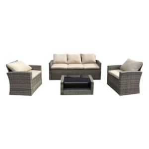Set Sofa Dubai 5 Posti Grigio - Salotto da Giardino in Ferro