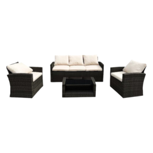 Set Sofa Dubai 5 Posti Moka - Salotto da Giardino in Ferro