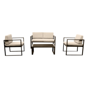 Set Sofa Naxos 4 Posti Alluminio Tortora - Salotto da Giardino