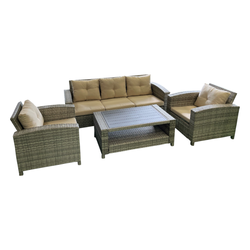 Set Sofa Superior 5 Posti Grigio - Salotto da Giardino in Ferro