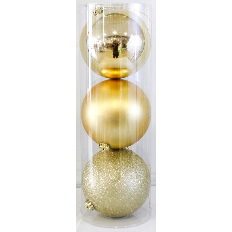 Sfera 15 cm Oro Set 3 Decorazioni Natalizie Eleganti