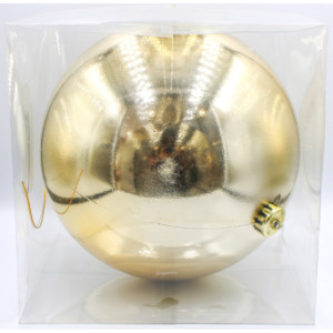 Sfera lucida champagne diametro 20 cm decorazione natalizia