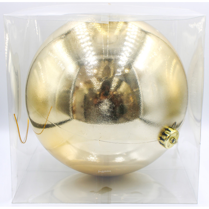 Sfera lucida champagne diametro 20 cm decorazione natalizia