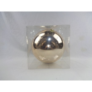 Sfera lucida champagne diametro 25 cm decorazione natalizia