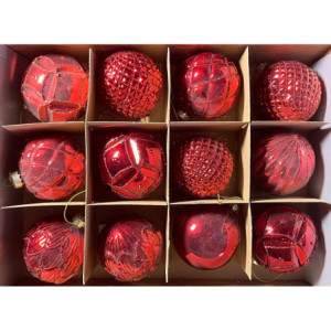 Sfera Vetro 8 cm Rosso Decorazione Natalizia Elegante