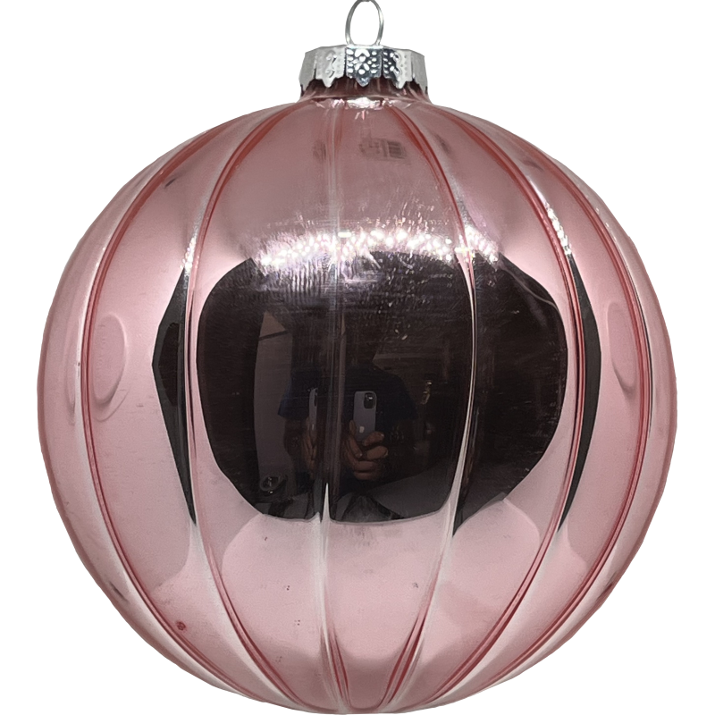 Sfera Vetro Deco 10 cm Rosa Decorazione Natalizia Elegante