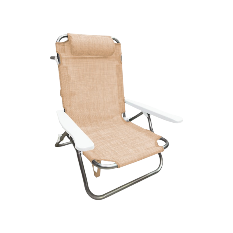 Spiaggina Lexi Beige Alluminio 5 Posizioni con Texilene