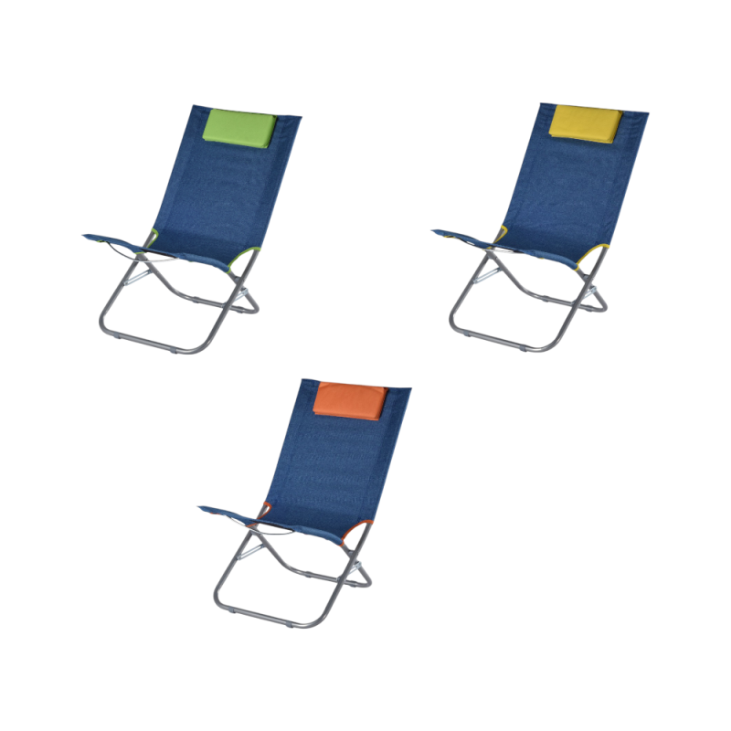 Spiaggina Gold Sand Blue Jeans Fluo - Lettino Pratico Esterno