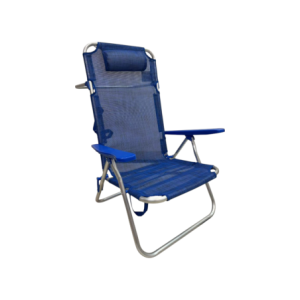 Zoom Set di 6 Spiaggine Indy Blue In Alluminio 5 Pos. Con Telo In Texilene