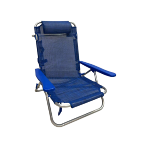Zoom Set di 6 Spiaggine Lexi Blue In Alluminio 5 Pos. Con Telo In Texilene
