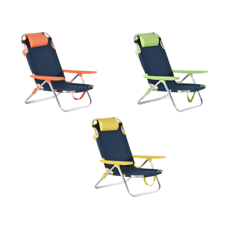 Spiaggina Lexi Blue Jeans Fluo Alluminio 5 Posizioni
