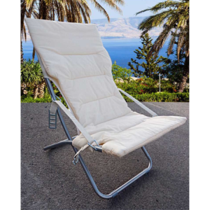 Zoom Set di 5 Spiaggine Sunny 4 Posizioni Con Cuscino Rem. Colori Dark Beige