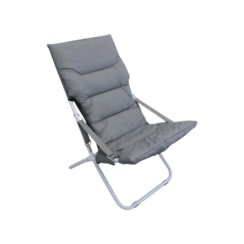 Spiaggina Sunny 4 Posizioni Grigio con Cuscino Removibile