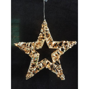 Stella con LED oro 37x4x37 cm 30L luce natalizia decorativa