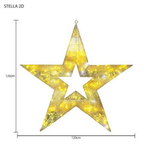 Stella LED 2D 120x120cm Bianco Caldo Flash Freddo - Decorazione Natale