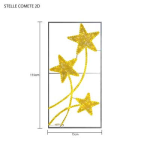 Stella Cometa LED 2D 155x75cm Bianco Caldo Flash Freddo