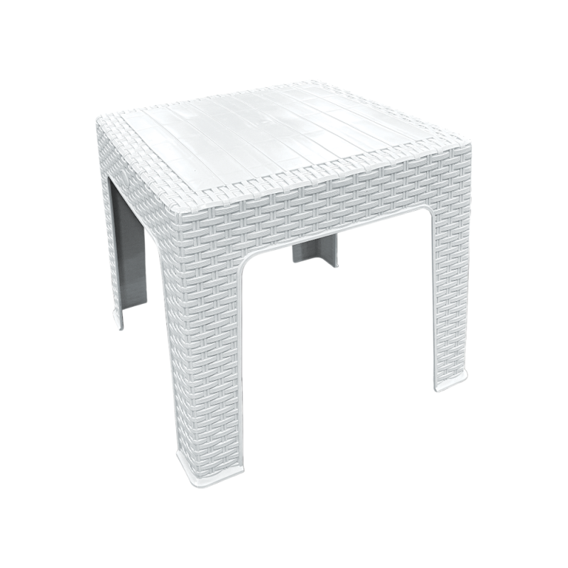 Tavolino Olivia Small 45x45 cm rattan bianco da giardino