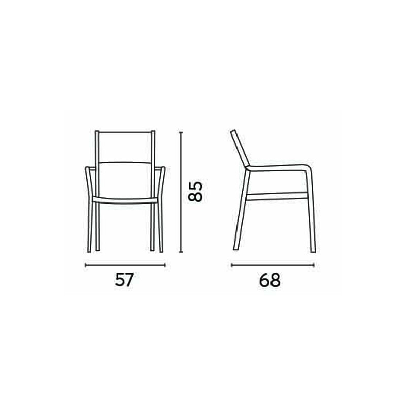 Sedia Modena Con B Alluminio Antracite E Corda Verde Moia