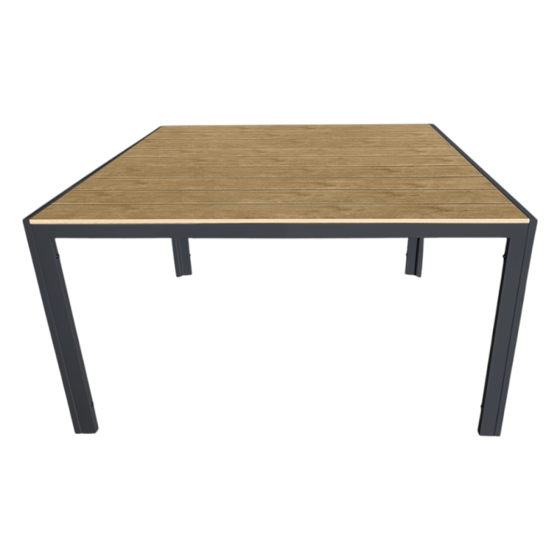 Tavolo Teak 180cm Alluminio Antracite/Legno - Design da Esterno