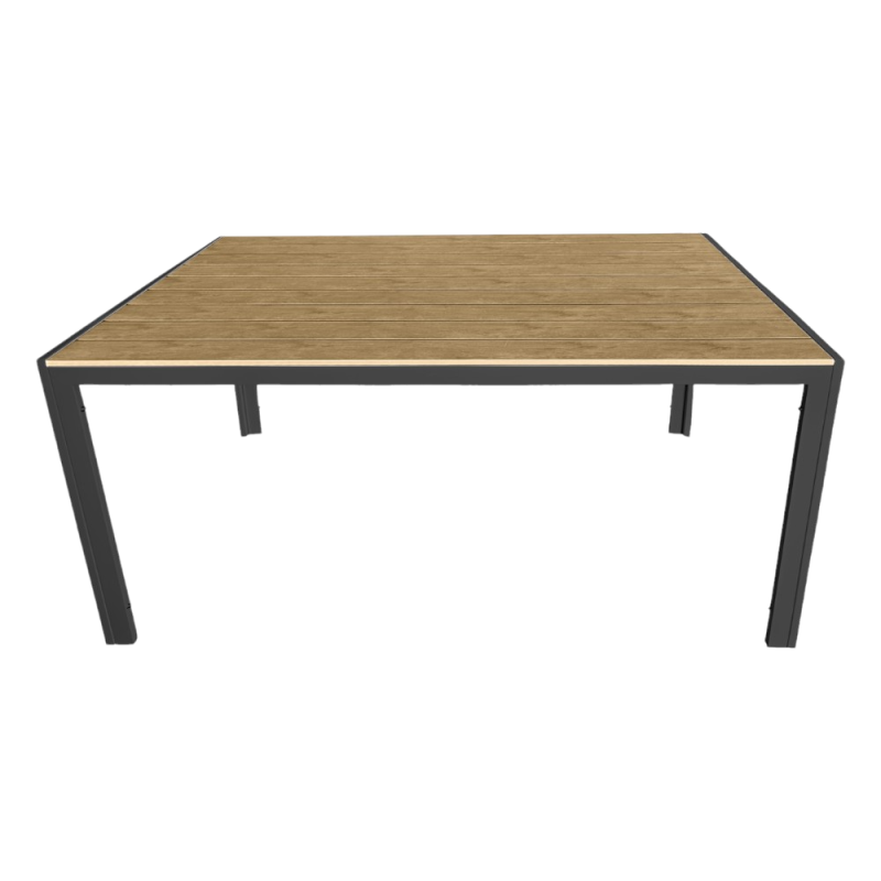 Tavolo Teak 210cm Alluminio Antracite/Legno - Design da Esterno
