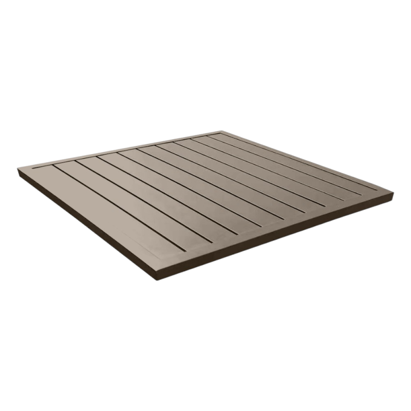 Top Tavolo Stretch 70x70cm Alluminio Tortora - Design Moderno