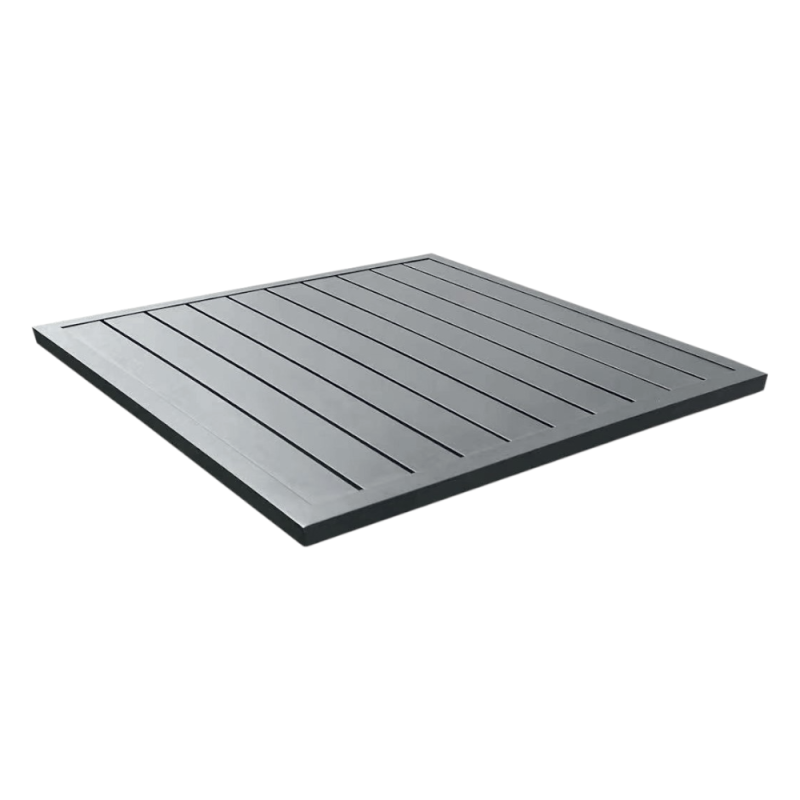 Top Tavolo Stretch 80x80cm Alluminio Grigio - Design e Resistenza