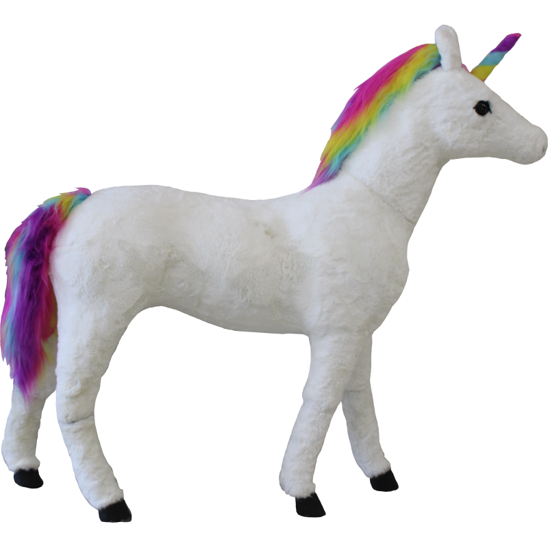 Unicorno decorativo bianco 126x32x111 cm per casa e vetrine