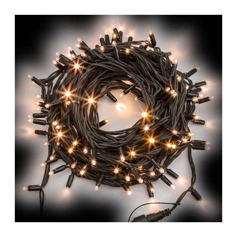 Luci Natalizie 120 LED Bianco Caldo Flash 12m Senza Cavo