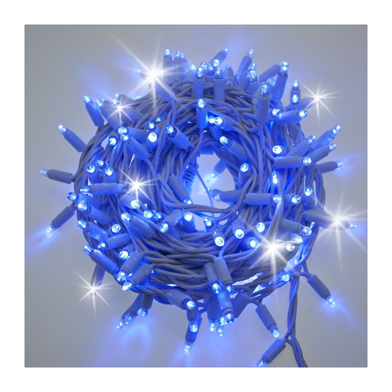 120 LED blu con flash 230V IP44 estensibili luci natalizie
