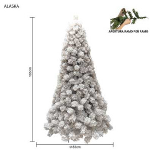 Albero Alaska innevato 165 cm in PVC Needle realistico