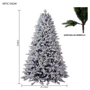 Albero Artic Snow 210 cm in PVC/PE con 750 Micro LED