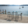 Tavolo Iseo Alto In Acciaio 70x70 Antracite Moia