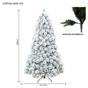 Albero Cortina New Top innevato 225 cm in PVC Needle floccato