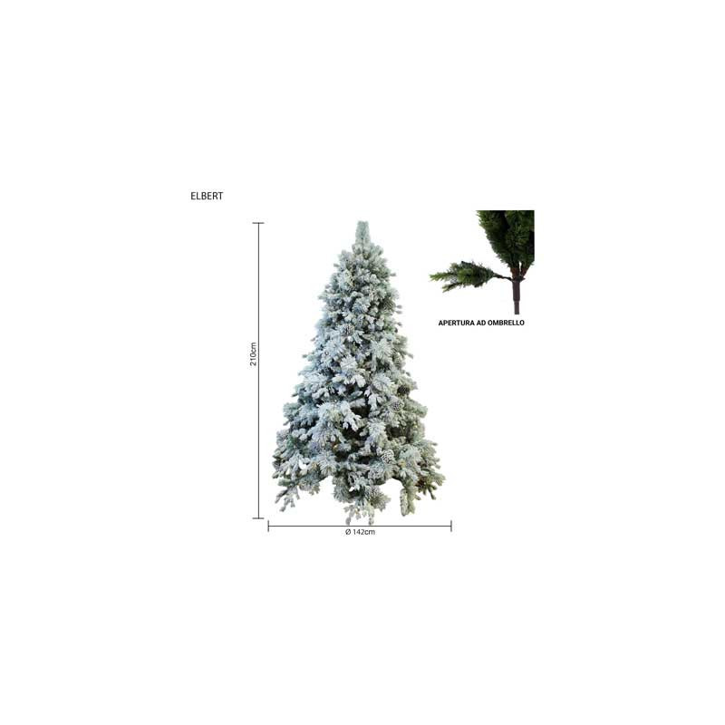 Albero Elbert LED 210 cm in PE e PVC Needle con luci integrate