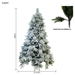 Albero Elbert LED 240 cm in PE e PVC Needle con luci integrate