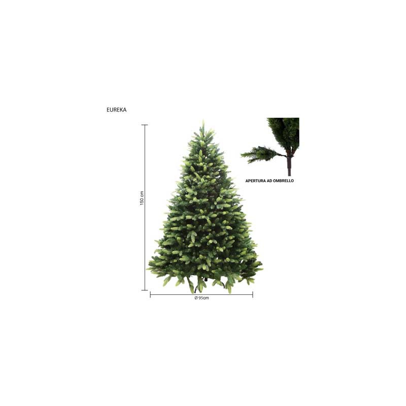 Albero Eureka 150 cm in PVC Needle folto e realistico