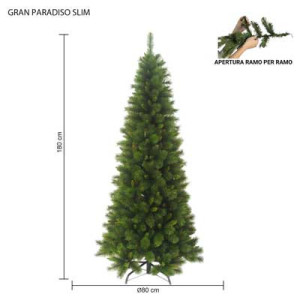 Albero Gran Paradiso Slim 180 cm in PVC Needle - Natale compatto