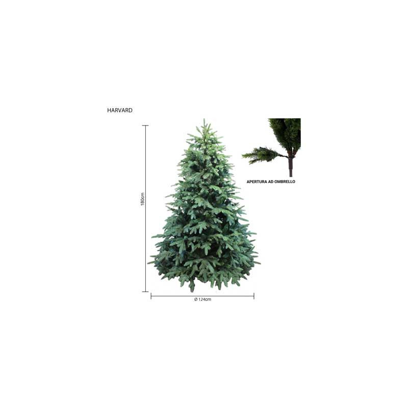 Albero Harvard 180 cm in PE PVC - Albero di Natale realistico
