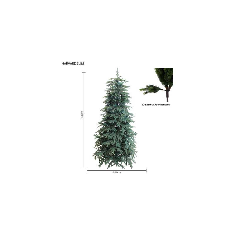 Albero Harvard Slim 180 cm in PE PVC - Albero di Natale realistico