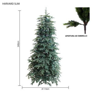 Albero Harvard Slim 240 cm in PE PVC - Albero di Natale realistico