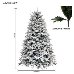 Albero Harvard Snow innevato 210 cm in PVC Needle