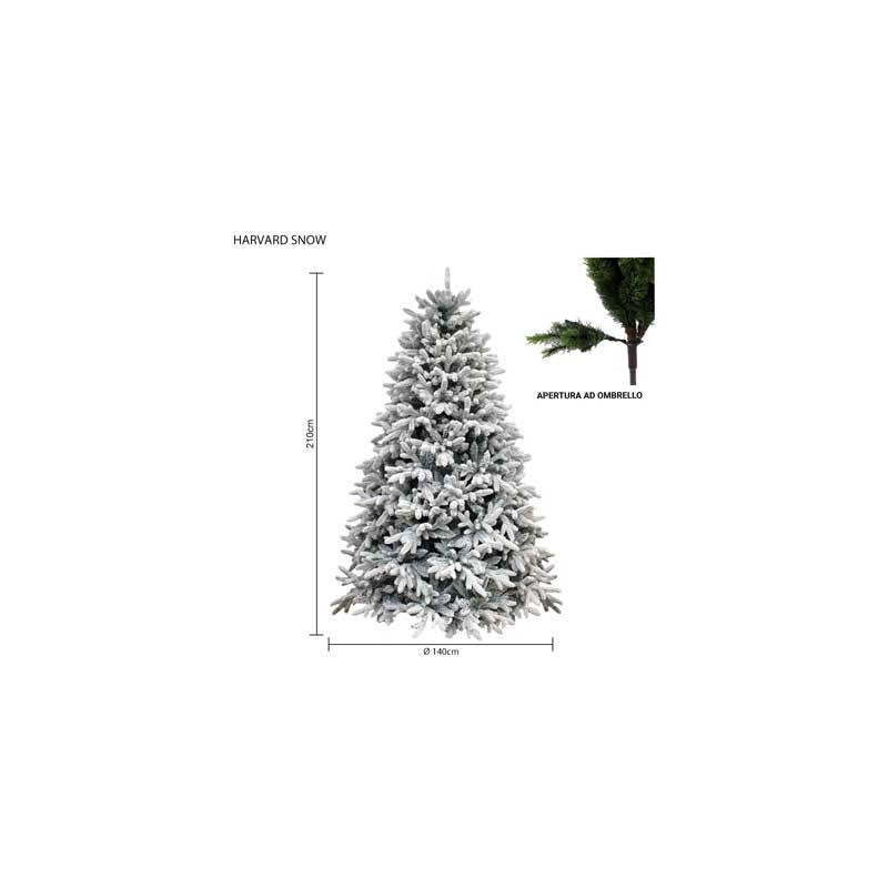 Albero Harvard Snow innevato 210 cm in PVC Needle