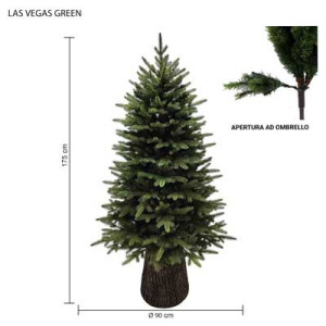 Albero Las Vegas Green 175cm in PE PVC con base tronco fiberglass