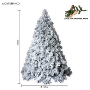 Albero Montebianco innevato 180 cm in PVC Needle realistico
