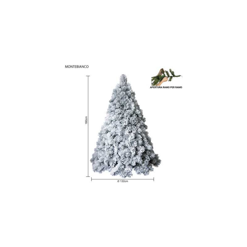 Albero Montebianco innevato 180 cm in PVC Needle realistico