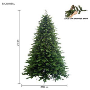 Albero Montreal 210cm in Total PE antiallergenico, Natale realistico