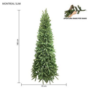 Albero Montreal Slim 180 cm Total PE antiallergico Natale