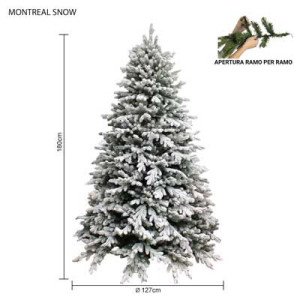 Albero Montreal Snow 180 cm in PVC Needle innevato Natale