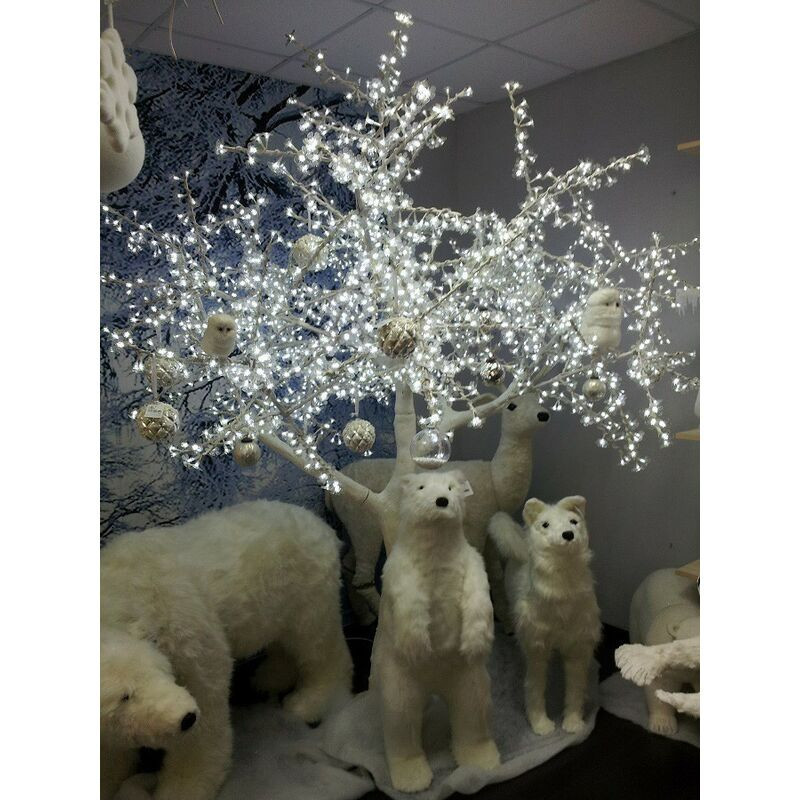 Albero Natural Lux 2592 LED Bianco Tronco Bianco 250cm 24V IP44